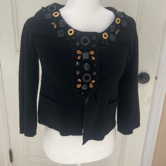 Milly black cardigan with embellishment - Picture 1 of 3
